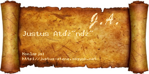 Justus Aténé névjegykártya